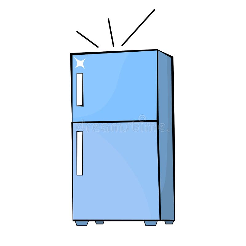 Cartoon Style Fridge Drawing Stock Vector - Illustration of freezer ...