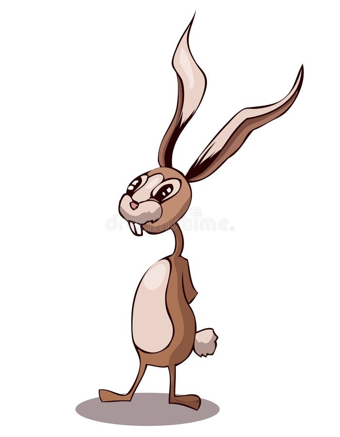Download Cartoon Stylized Cute Rabbit With Long Ears. Stock Vector ...