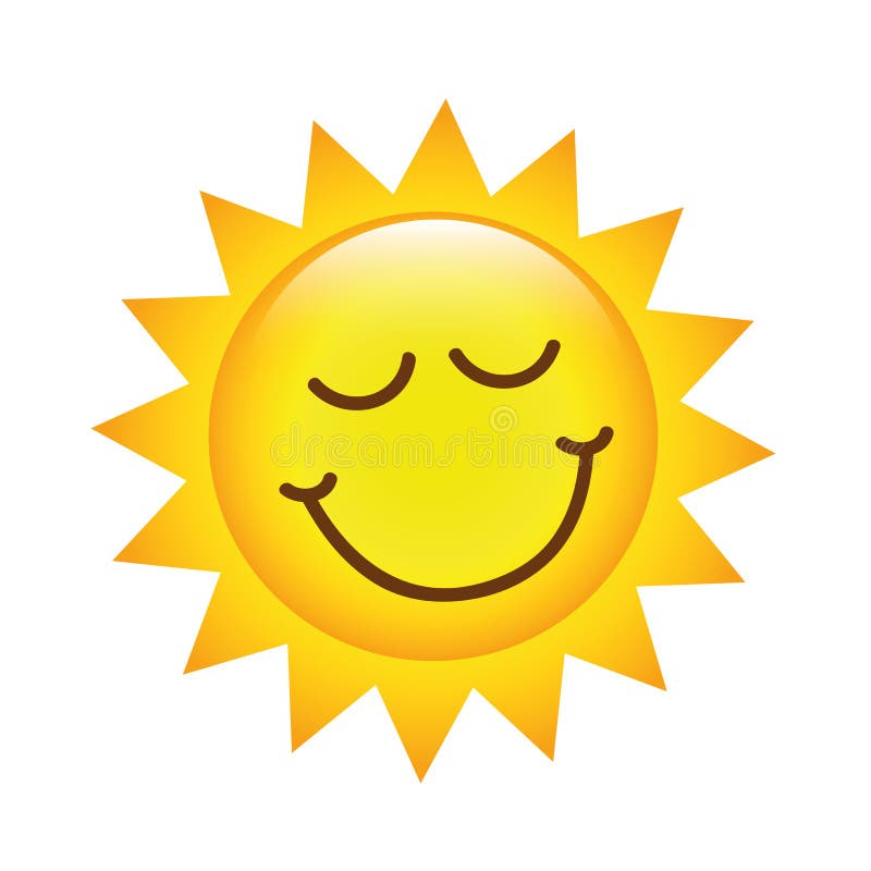 Cartoon sun with smiley emoticon