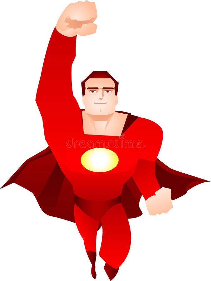 Cartoon Super hero flying stock illustration. Illustration of imagination -  86665339