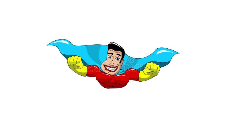Cartoon Superhero Flying Isolated Animation Stock Video - Video of  invincible, flying: 80112961