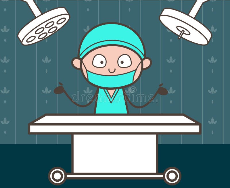 Cartoon Surgeon in Operation Room Vector Stock Illustration ...