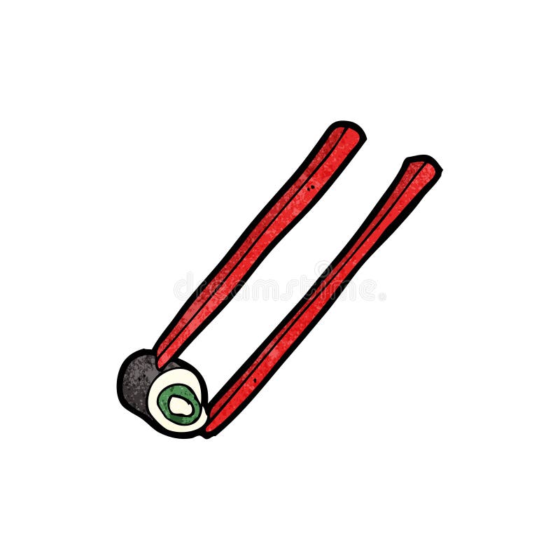 cartoon sushi and chopsticks