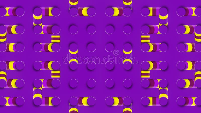 Symmetrical pattern with moving trendy gradient. 3d render digital animation 4K vector illustration