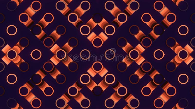 Symmetrical geometric pattern with moving trendy gradient 3d rendering animation stock illustration