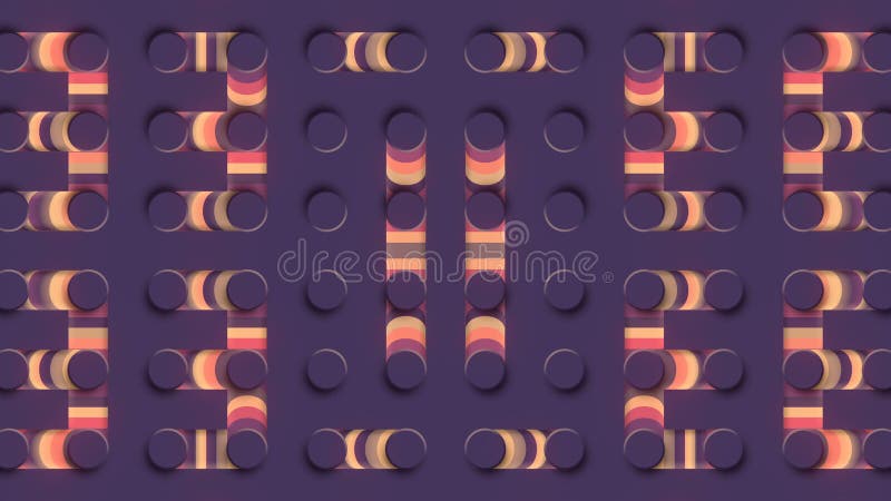 Cartoon symmetrical pattern with iridescent neon gradient 3d render animation 4K stock illustration