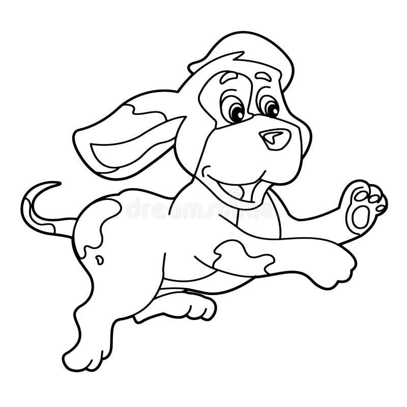 Springender Hund Der Karikatur Vektor Abbildung Illustration von