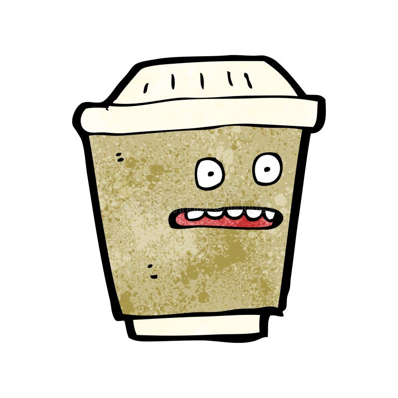 cartoon take out coffee