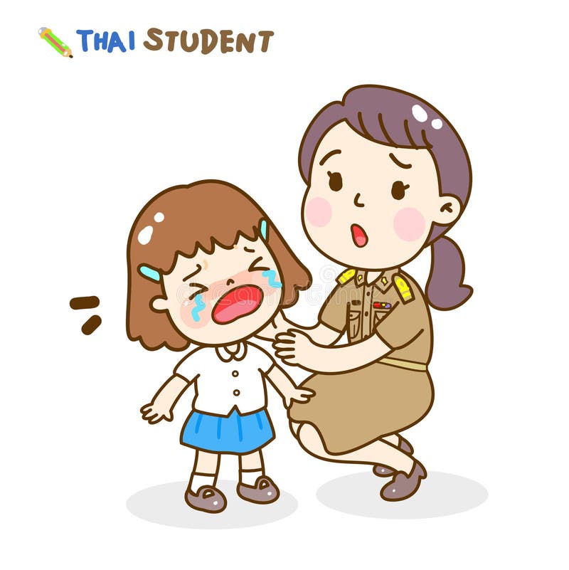 Cartoon Kids Learning Science Classroom in Thai Language it Mean