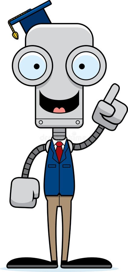Cartoon Teacher Robot Idea stock vector. Illustration of jacket - 55524573