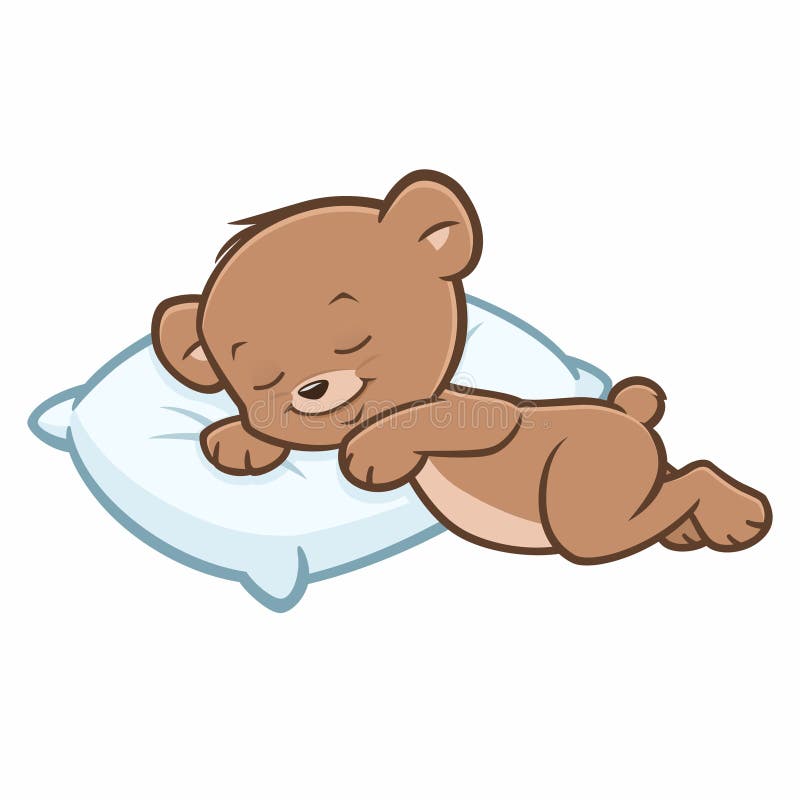 Cartoon Teddy Bear Sleeping Stock Vector - Illustration of cute, animal:  83227103