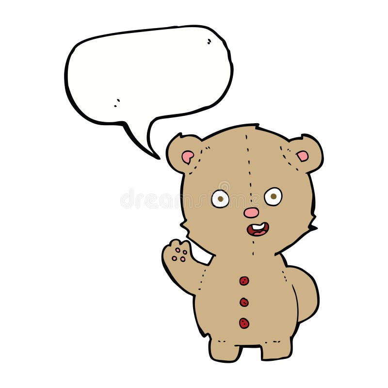 cartoon teddy bear with speech bubble