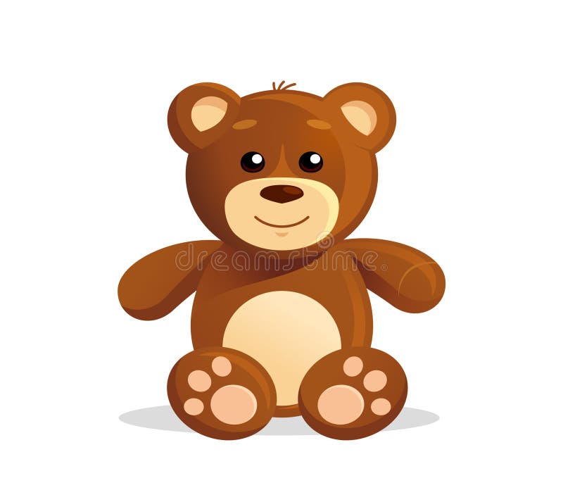 Teddy Bear Toy Cute Cartoon Style Vector Illustration. Stock Vector -  Illustration of soft, style: 155570672