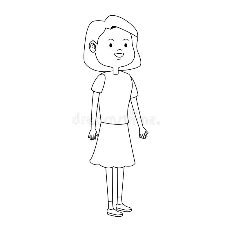 Cartoon Teen Girl Icon, Flat Design Stock Vector - Illustration of adult,  silhouette: 161312909