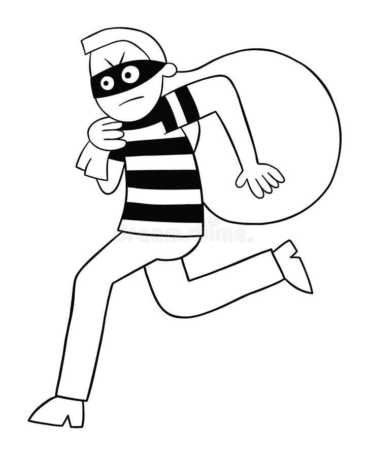 robbers clipart black and white