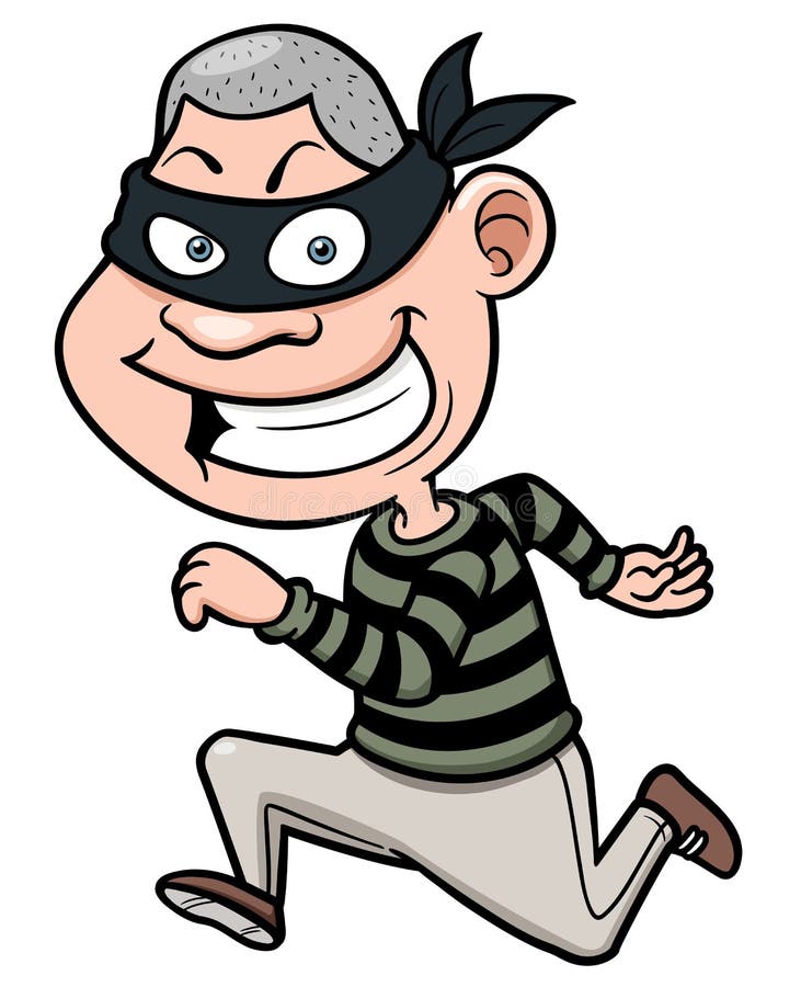 Cartoon thief running stock vector. Illustration of criminal - 32465599