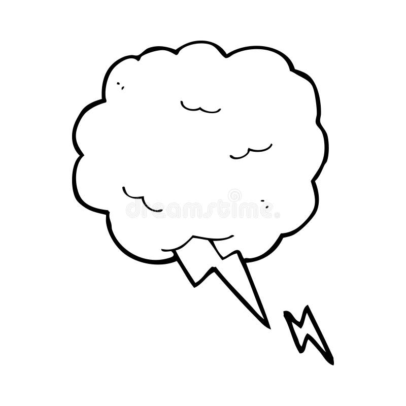 Cartoon Thundercloud Symbol Stock Illustration - Illustration of ...