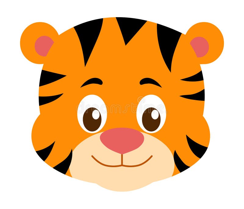 Cartoon Tiger Face Clipart - Deriding-Polyphemus