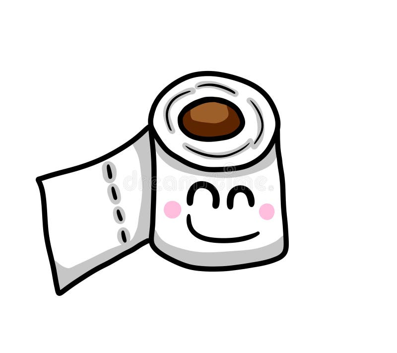 A Adorable Cartoon Toilet Paper Stock Illustration Illustration of