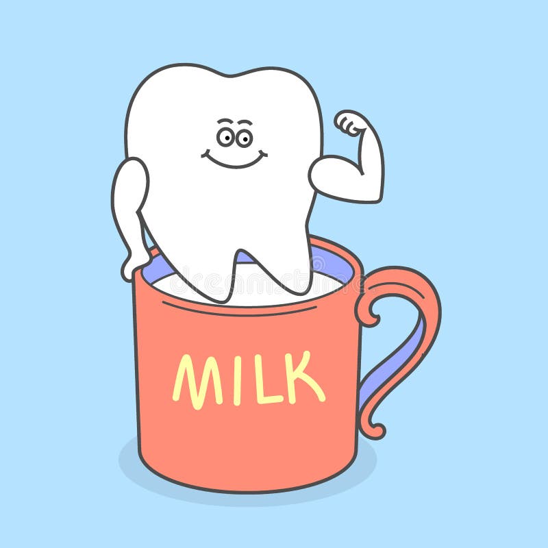 Cartoon Tooth With A Cup Of Milk Stock Illustration Illustration Of Health Dental Cartoon Tooth With A Cup Of Milk Stock Illustration Illustration Of Health Dental