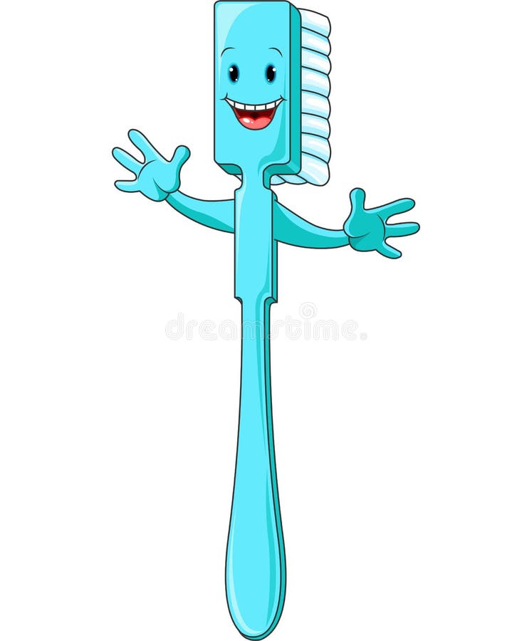 Cartoon Toothbrush Character vector illustration
