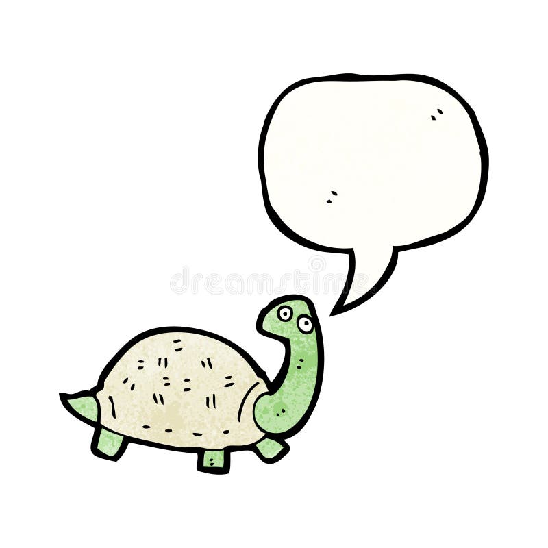 Cartoon Tortoise with Speech Bubble Stock Vector Illustration of