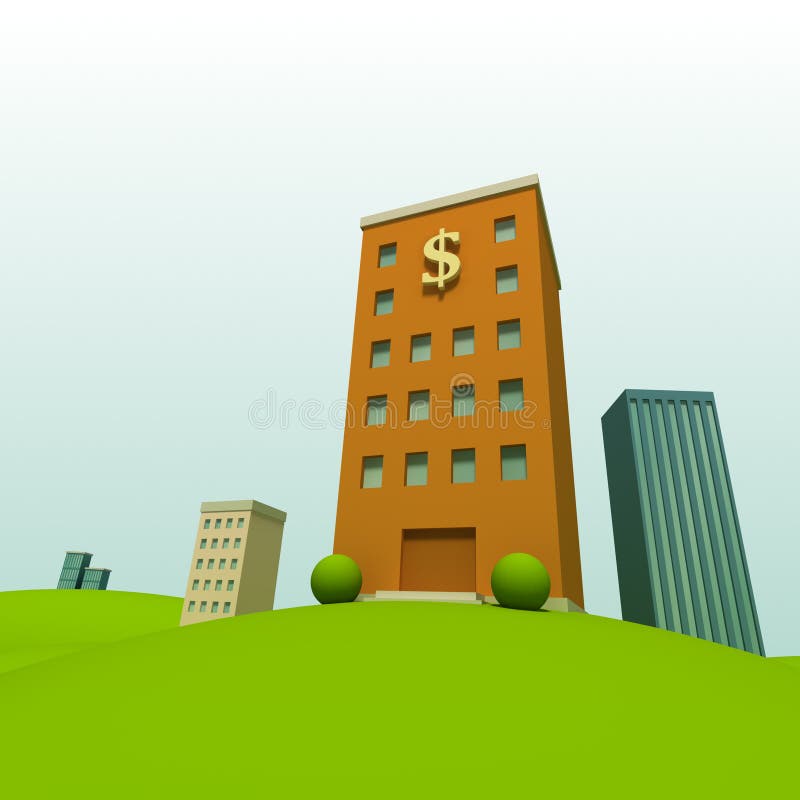 Cartoon town stock illustration
