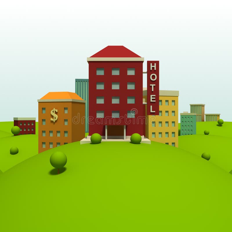 Cartoon town royalty free illustration