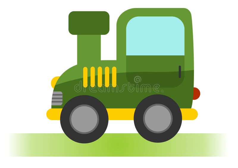 Cartoon Tractor on White Background Stock Illustration - Illustration of  truckload, tractor: 56933962