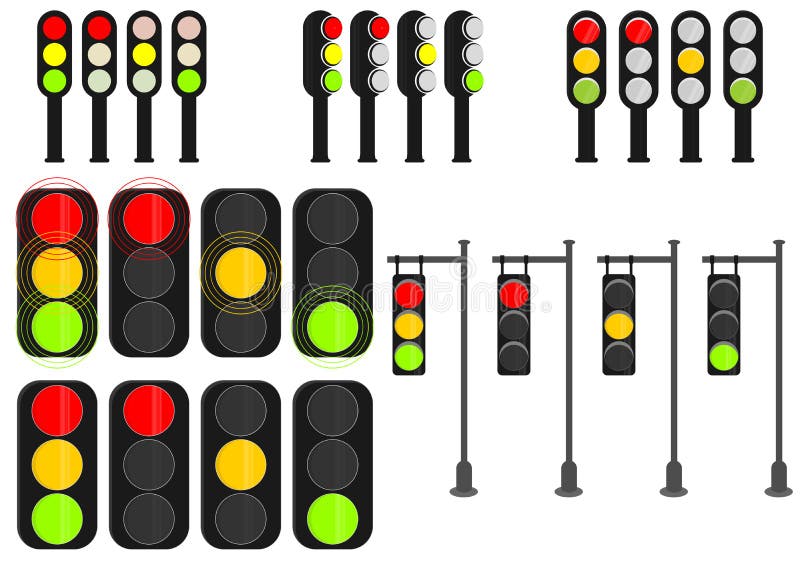 Cartoon traffic lights