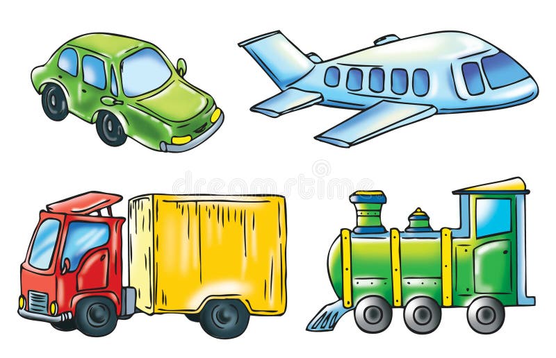 A cartoon of transport stock illustration. Illustration of locomotive -  7743234