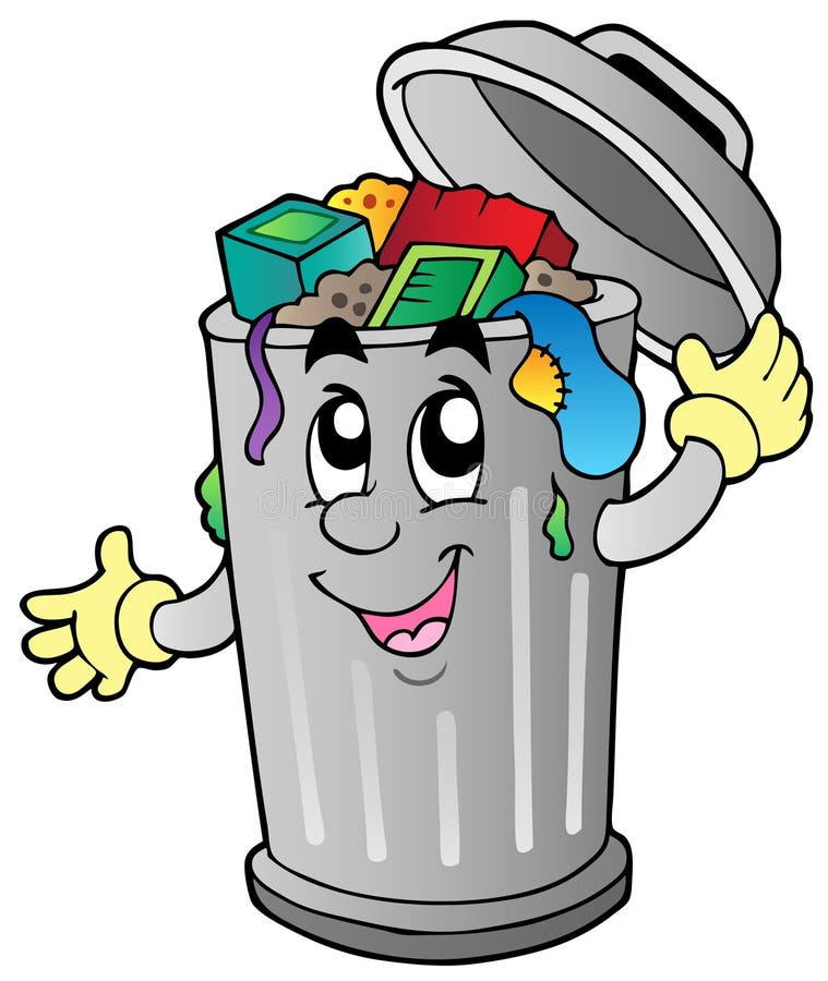 Trash Bin Cartoon Image