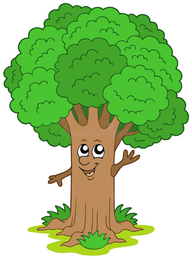 Tree with Legs Set Cartoon Style. Vector Illustration Stock Vector