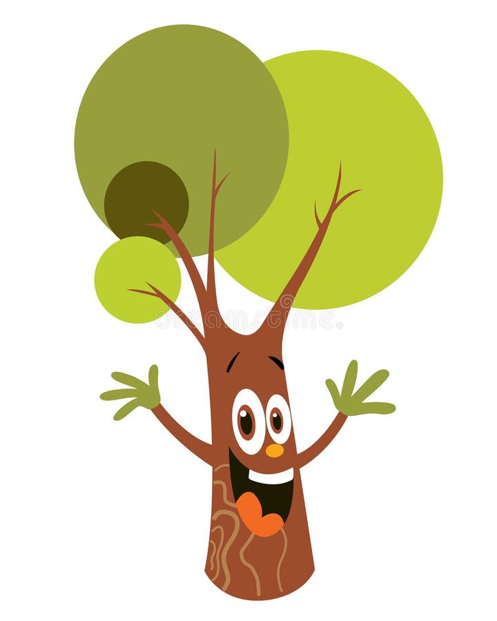 Cartoon tree character stock vector. Illustration of climate - 24114911