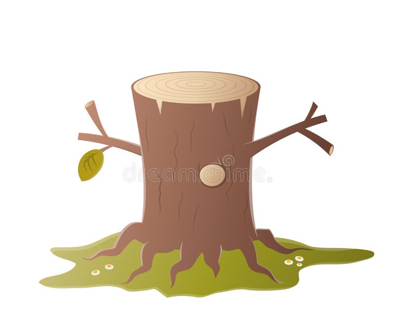 Cartoon tree stump stock vector. Illustration of stump - 38974990