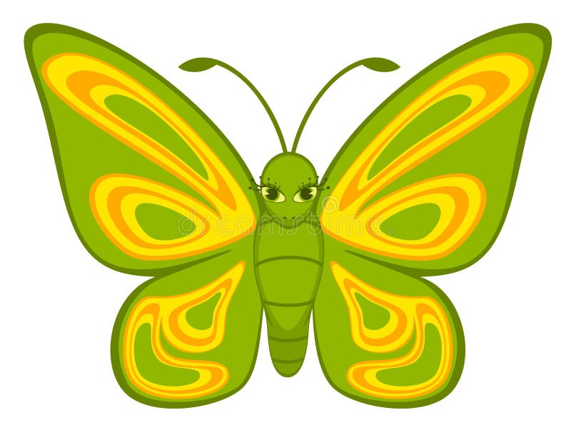 Cartoon tropical butterfly