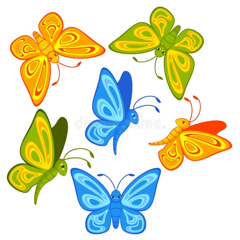 Cartoon tropical butterfly