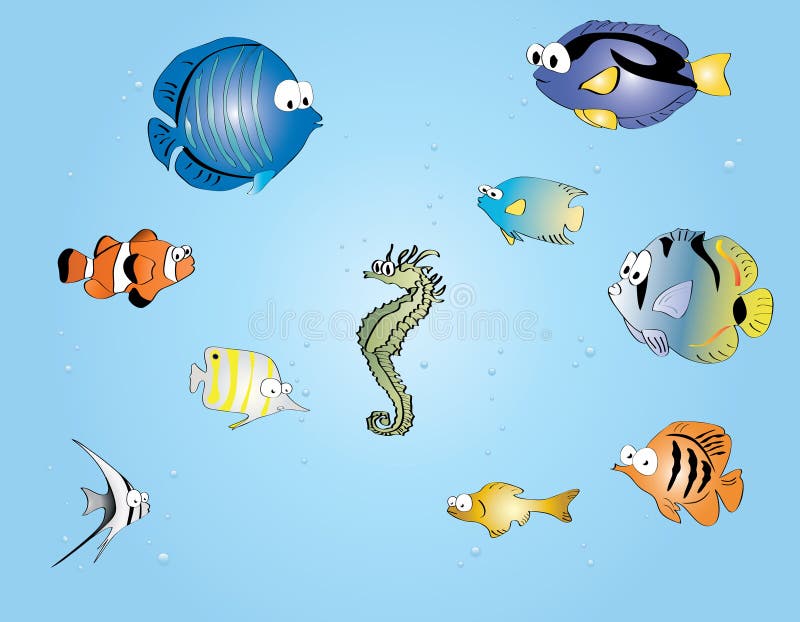 Cartoon tropical fish stock vector. Illustration of tropical - 11636497