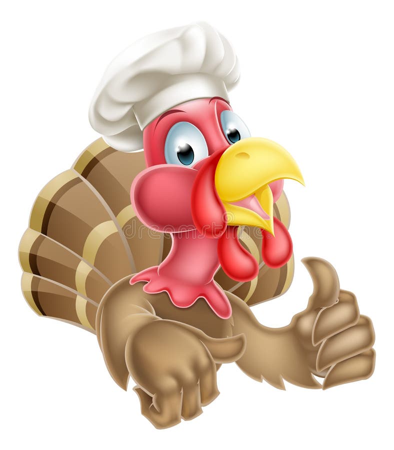 Cartoon Turkey in Chef Hat stock vector. Illustration of holiday 51575705
