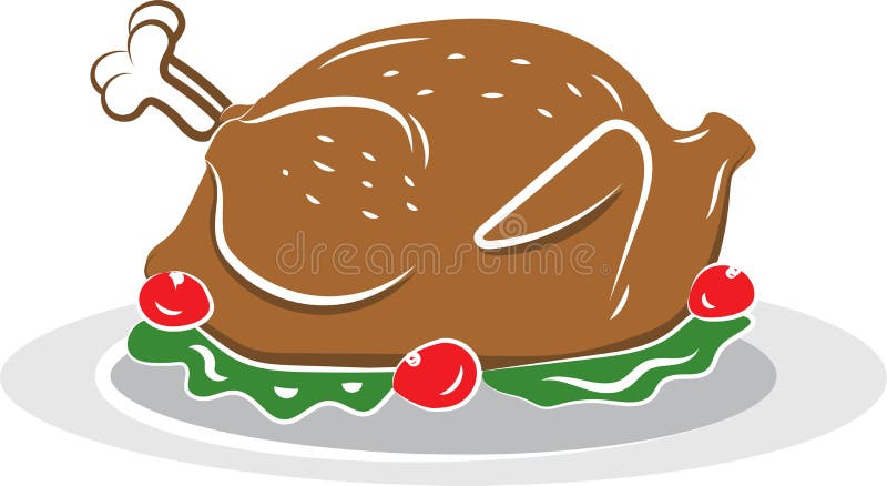 Cartoon Turkey. Happy Thanksgiving Day. Cartoon Food Stock Vector