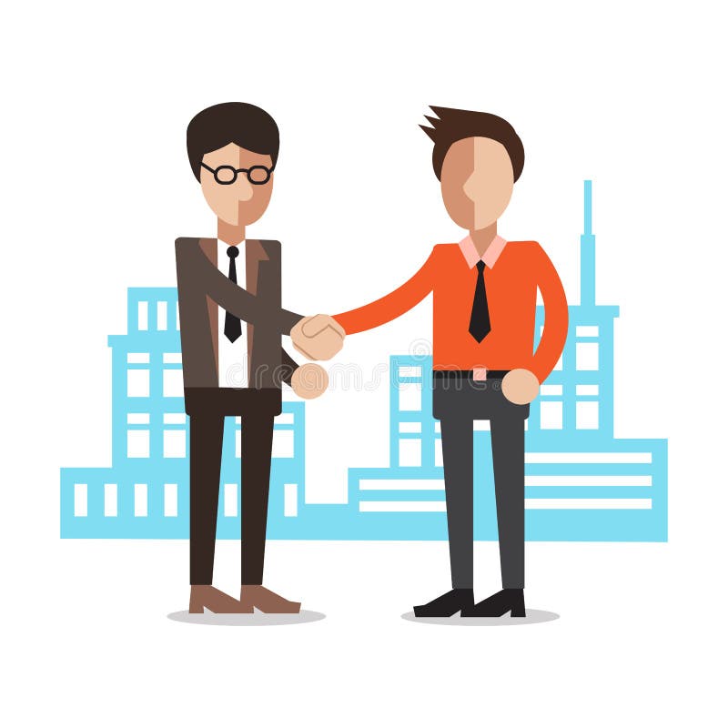 Real Estate Broker Agent Shaking Hands Businessman Stock Illustrations