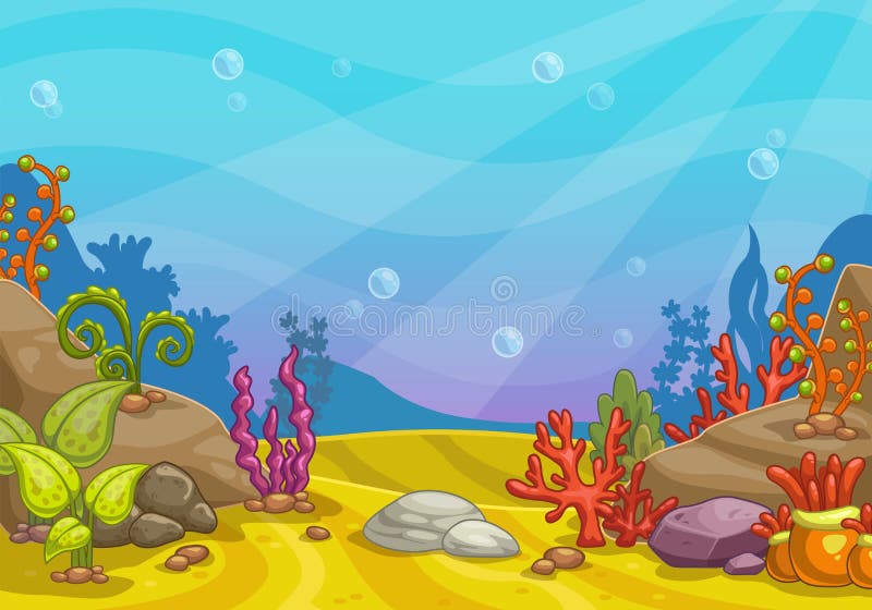 Cartoon underwater background.