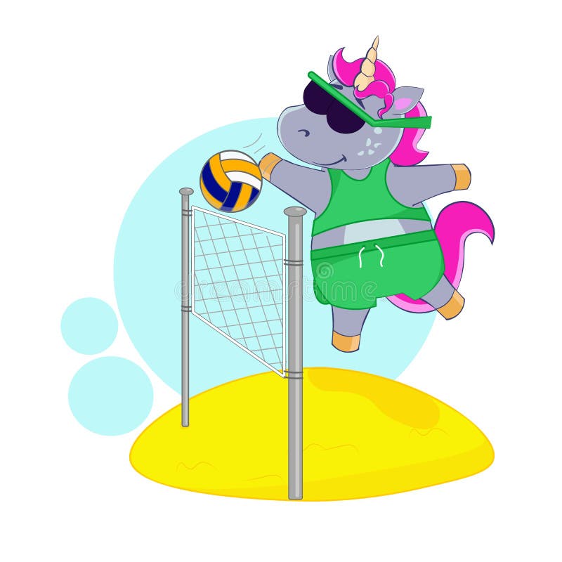 Cartoon Unicorn Volleyball Player Serving the Ball Across the Net Stock Illustration - Illustration of funny, pose: 228174625 Cartoon Unicorn Volleyball Player Serving the Ball Across the Net Stock Illustration - Illustration of funny, pose: 228174625