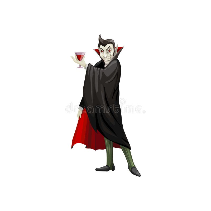 Cartoon Vampire Drinking Blood, Stock vector