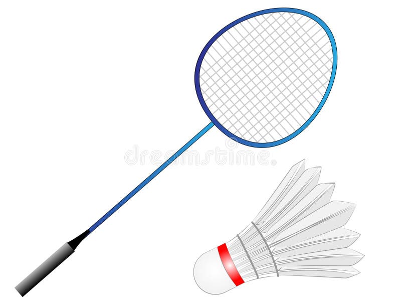 Cartoon Vector Badminton Racket with Feather Stock Vector - Illustration of  games, badminton: 92807912
