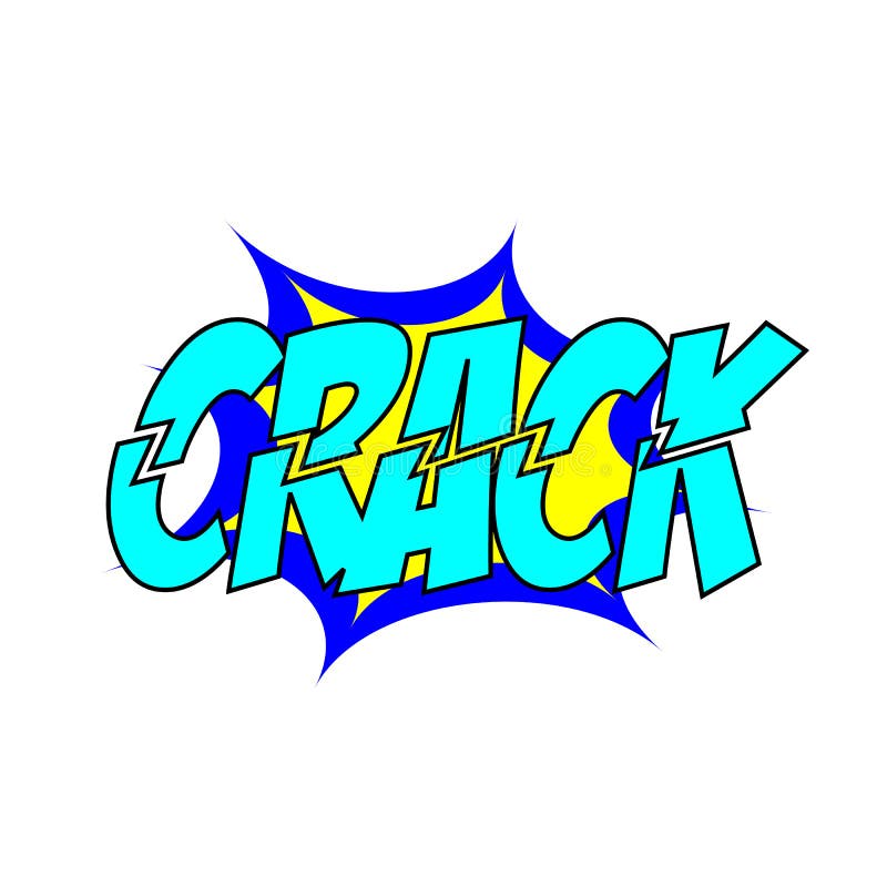 Cartoon crack noise stock vector. Illustration of crack 38975678