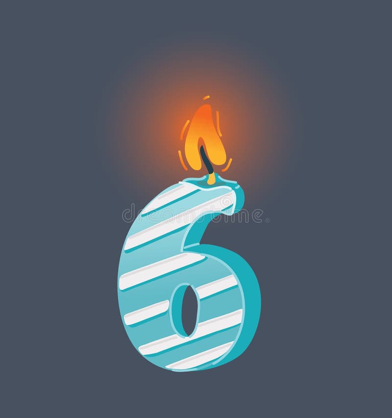 Number Six Birthday Candle Stock Illustrations – 251 Number Six ...