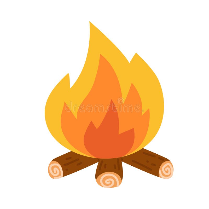 Cartoon vector illustration, Cartoon campfire royalty free illustration