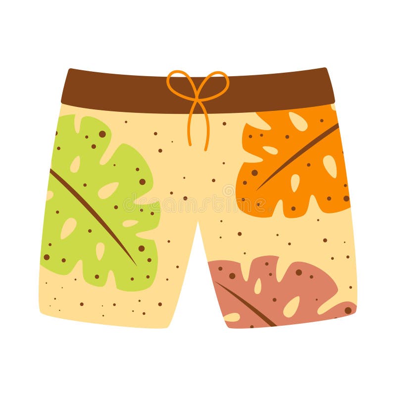 Cartoon Vector Illustration with Colorful Swim Shorts Stock Vector ...