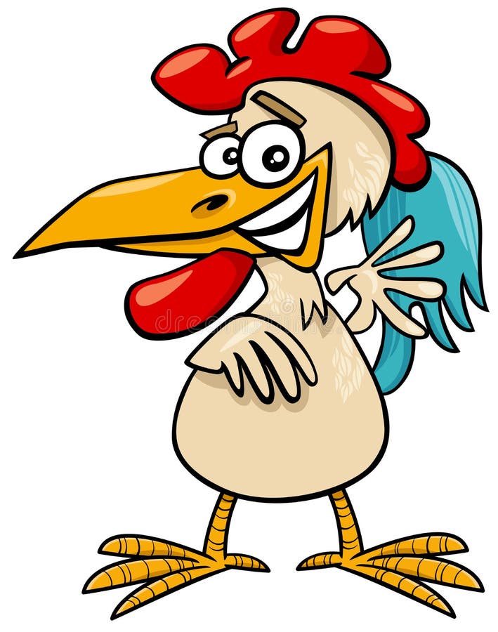 Rooster Farm Animal Cartoon Illustration Stock Vector - Illustration of ...